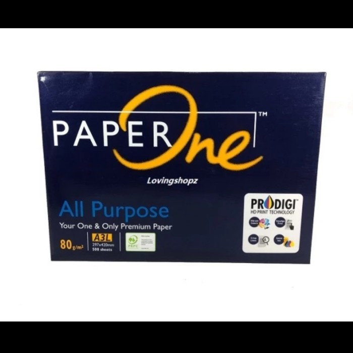 Kertas Paper One A3 80 Gram / Kertas HVS Print PO A3 80 gsm 1 Rim
