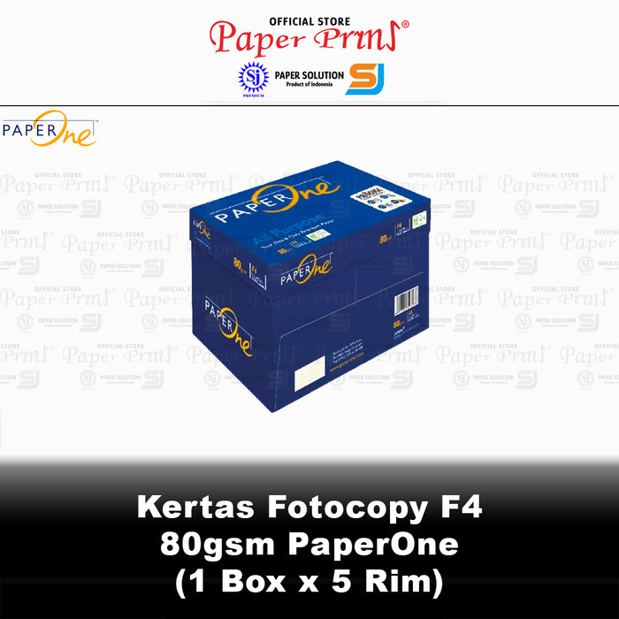 

Kertas Fotocopy HVS F4 80gr PaperOne 1 Box isi 5 Rim