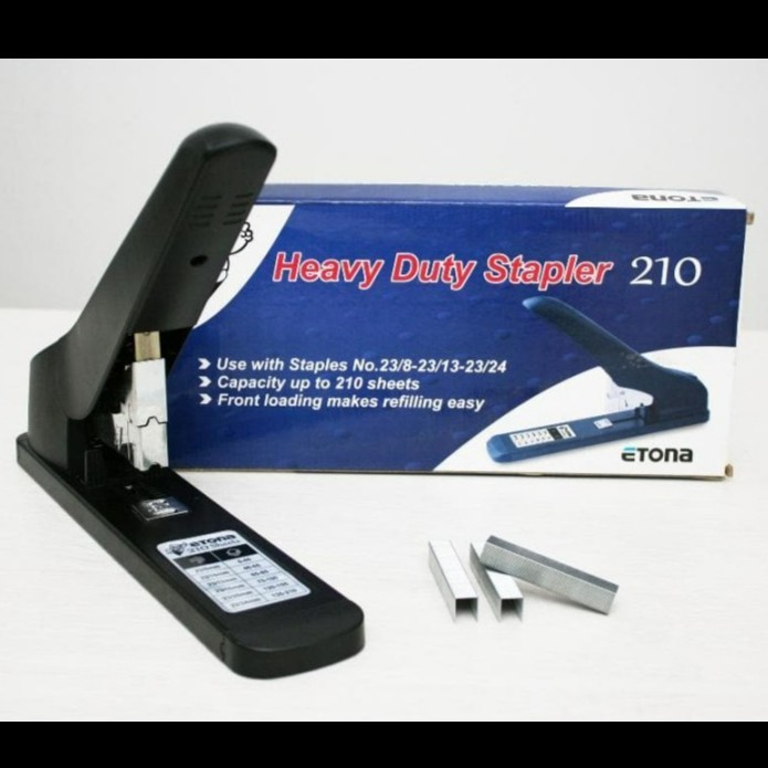 

Stapler Etona Heavy Duty 210 / Staples Jilid max 210 lembar + isi 1pak