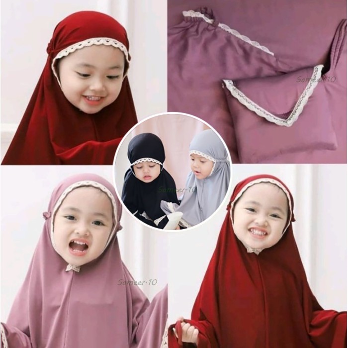 terbaru Mukena Anak 2-7 Tahun Polos Mukenah Katun Rayon - Greente, 2-3 Tahun DW298