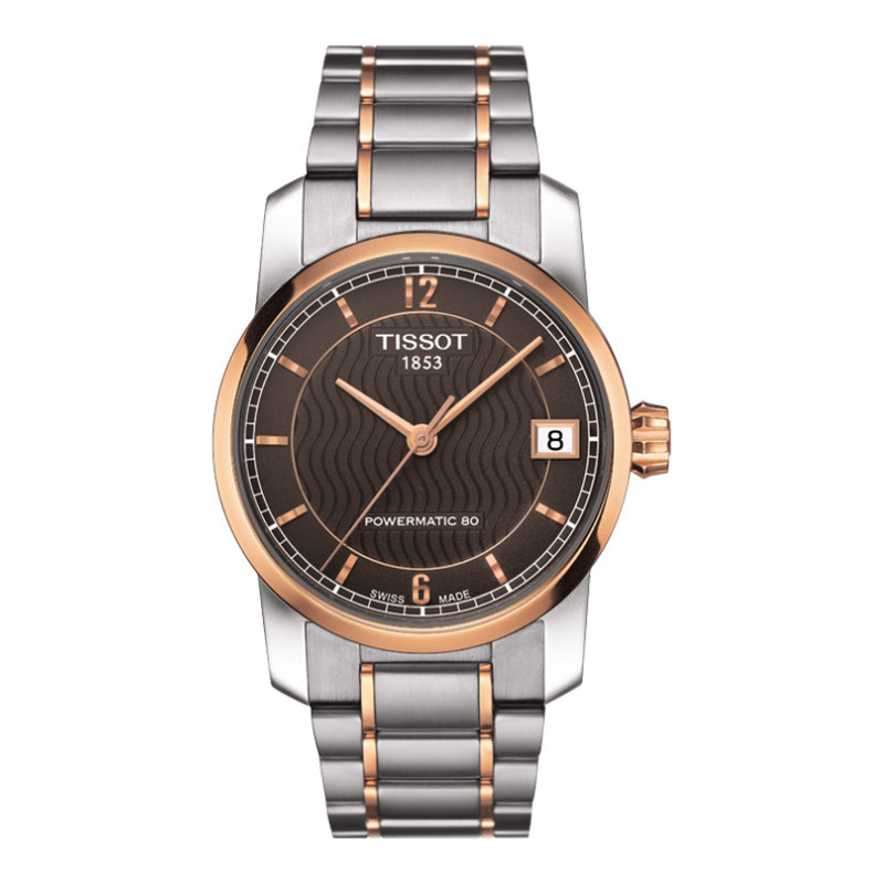 Jam Tangan Wanita Tissot T-Classic T087.207.55.297.00 Titanium Powermatic 80 Brown Dial Titanium Str
