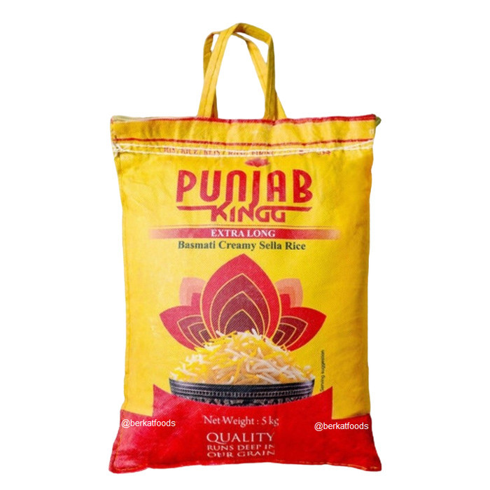 

Basmati Rice Punjab King Creamy Sella 5 Kg / Beras Extra Long India Premium Indian 5kg Original