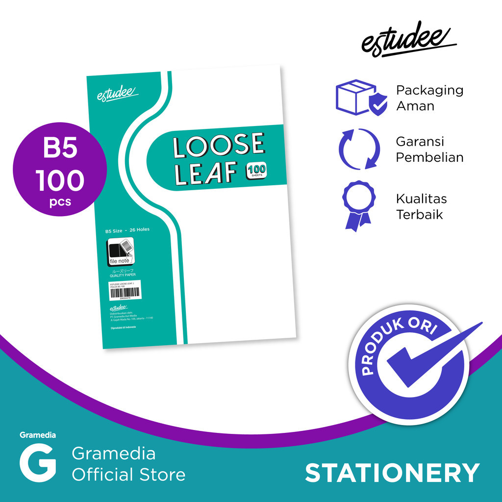 

Gramedia Bintaro - Estudee Loose Leaf J Polos B5 100
