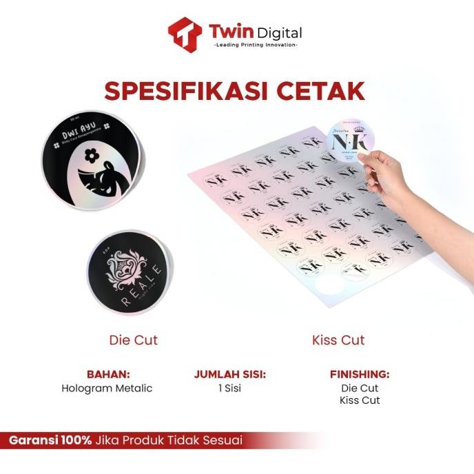 Tersedia Cetak Stiker Label Hologram Custom A3 Free Cutting Stiker Hologram A3
