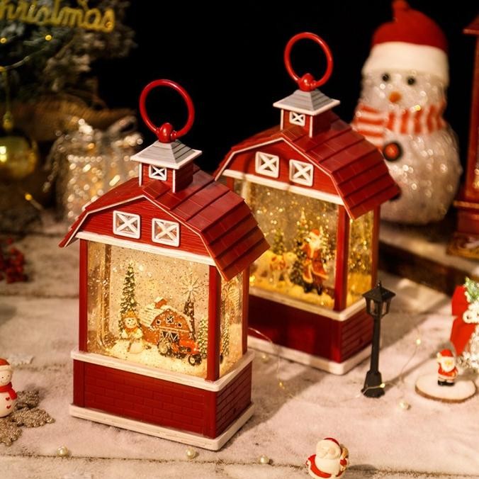 Snow Globe Musik Box Merah Kado Natal Christmas Music Box Gift Santa Terbaik