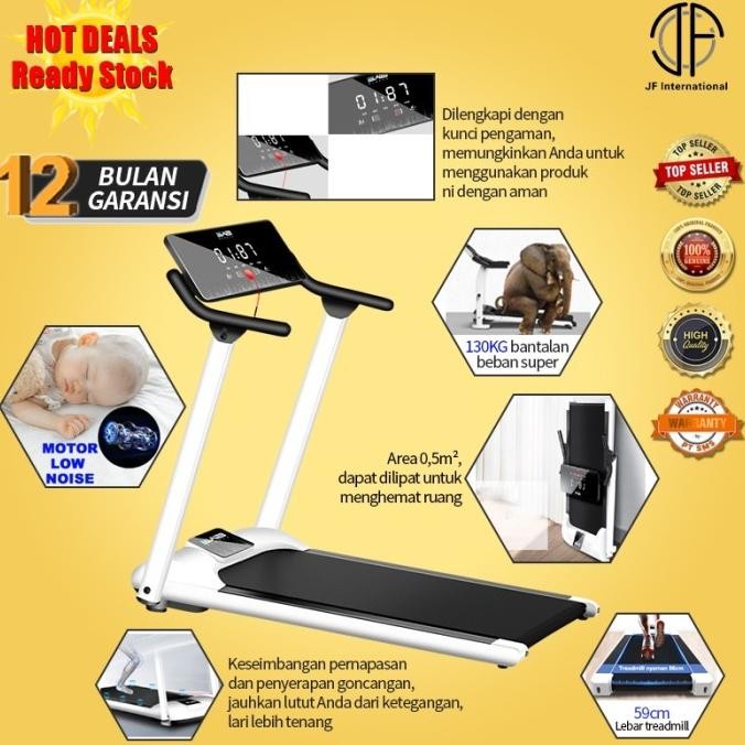 Terlaris Jf Treadmill Elektrik Tredmil Listrik 2.0 Mesin Lari Olahraga Gym Fit Ready Stok