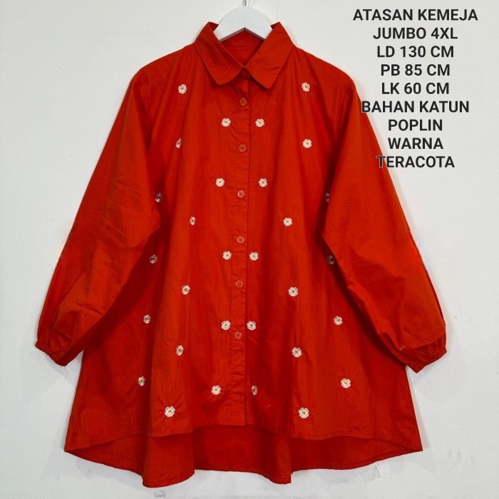 Terbaru Blouse Atasan Wanita Super Jumbo Ld 130 Cm Model Bordir Terbaru - Tercaota, 4XL