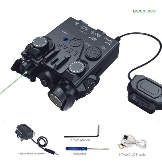 DBAL-A2 Anpeq Flashlight Tactical Nylon Laser Hijau Zeroig + Senter + Tali Switch