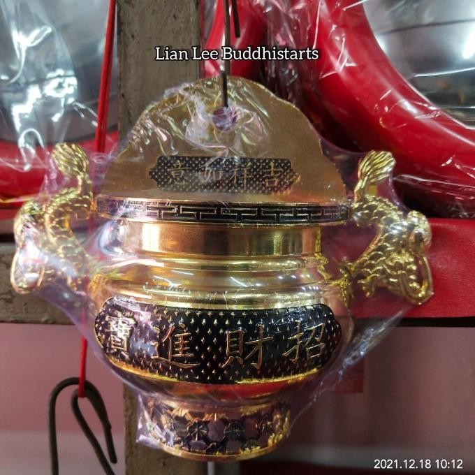 Kualitas terbaik] hiolo gantungan - hiolo tancap thienkung - wadah hio kuningan