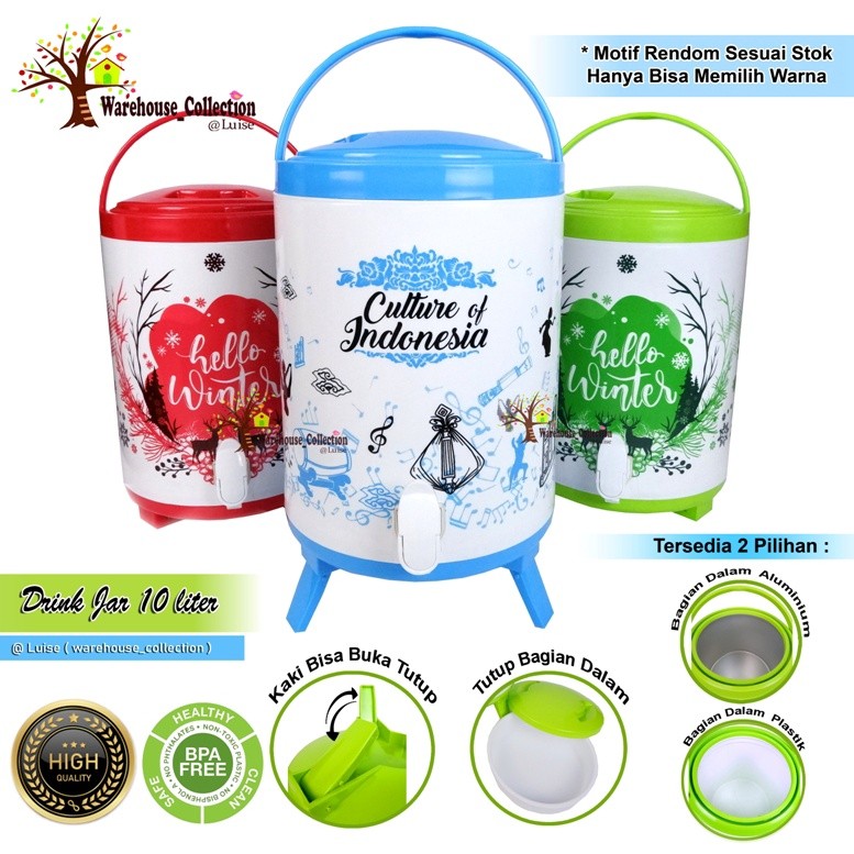 Adaajaa Drink jar Roma 10 liter GLOBAL EAGLE/ Tempat Air minum / Termos air panas dingin SPECIALOZ75