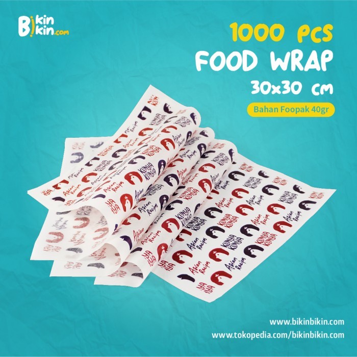 Adaa [Custom 1000Pc] 30X30 Food Paper Wrap / Grease Paper