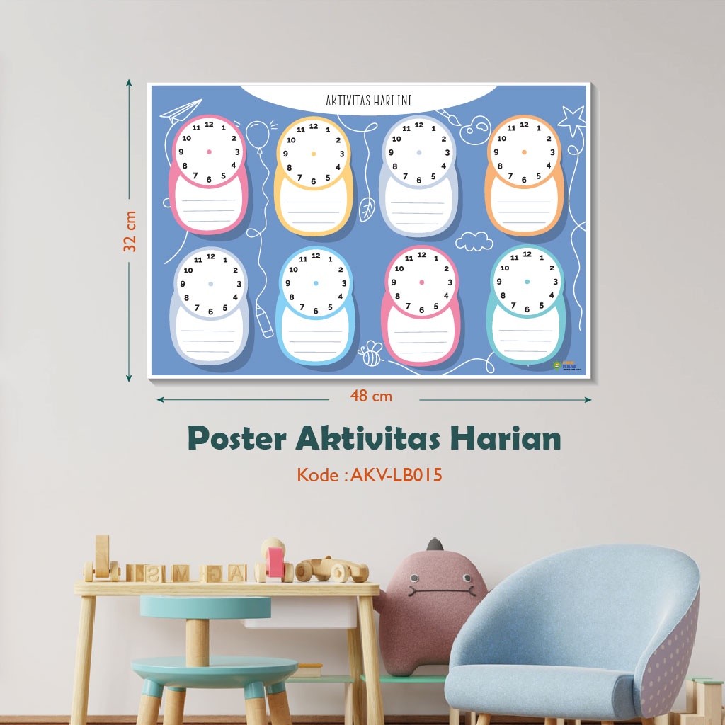

Adaajaa [DOUBLE LAMINASI] - Poster Wipe and Clean - Poster Edukasi Aktifitas Harian Anak - Poster