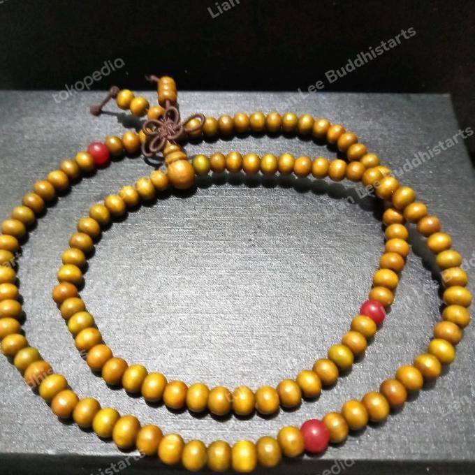 :::::::] tasbih japamala kayu tibet 108 uk 6 mm