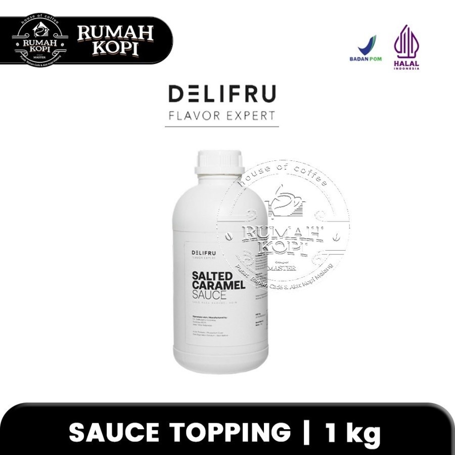 

Saus Salted Caramel DELIFRU Sauce Topping Karamel Asin Botol 1 Kg