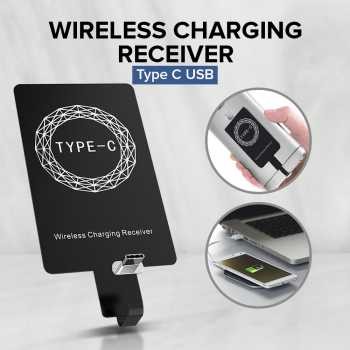Qi Wireless Charging Receiver Adapter for Smartphone USB Type C