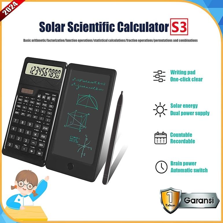 

2024 Solar Foldable Scientific Calculator 10-Digit With Erasable Lcd Writing Pad