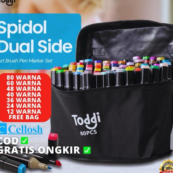 

Spidol Stabilo 12 24 30 36 40 48 60 80 Warna Dual Side Fine Art Brush Animation Marker Set Sketsa