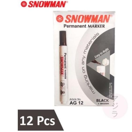 

(12Pc) Spidol Permanen Snowman Marker G 12 / Sepidol Permanent Ag 12