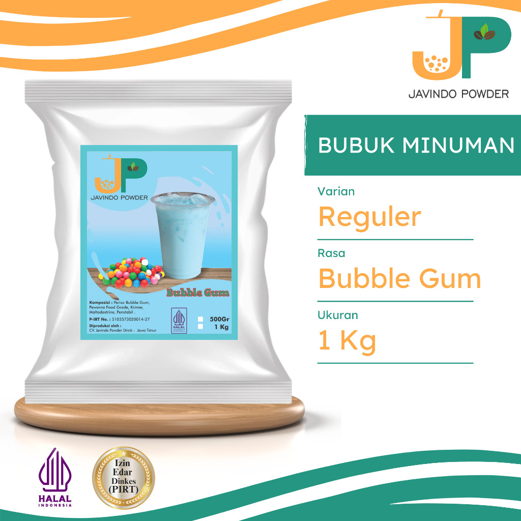 

JAVINDO Bubuk Minuman Reguler Rasa Bubble Gum / Permen Karet 1 Kg Javindo Powder