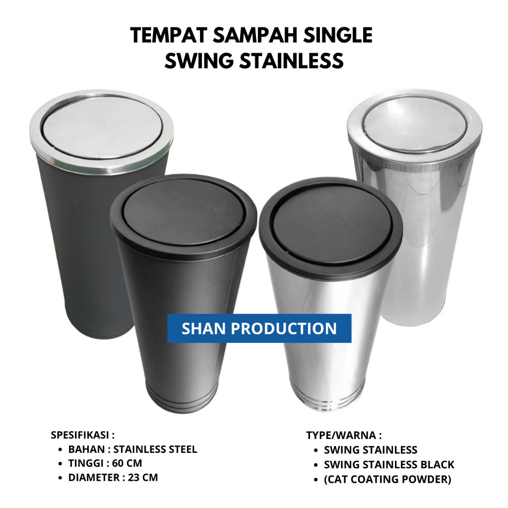Tong Sampah Swing Stainless Steel - Tempat Sampah - DFM