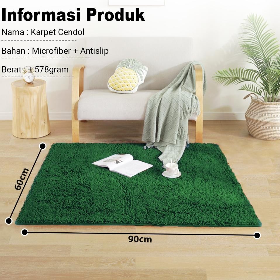 Keset Kaki Cendol Keset Kaki Serap Air Keset Lantai Cendol Crofiber Anti Slip Uk 60X90Cm - D5B2