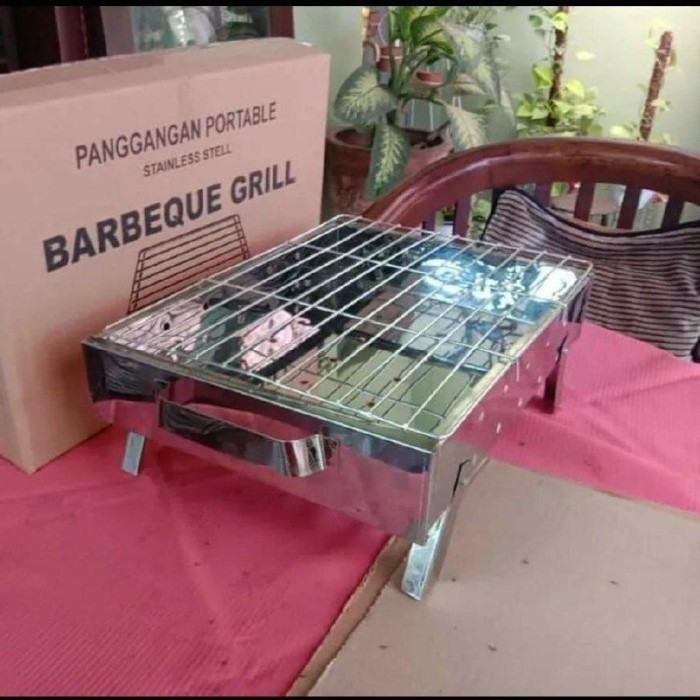TERLARIS PANGGANGAN PORTABEL MURAH BESI BAKARAN SOSIS SATE BBQ - teflon