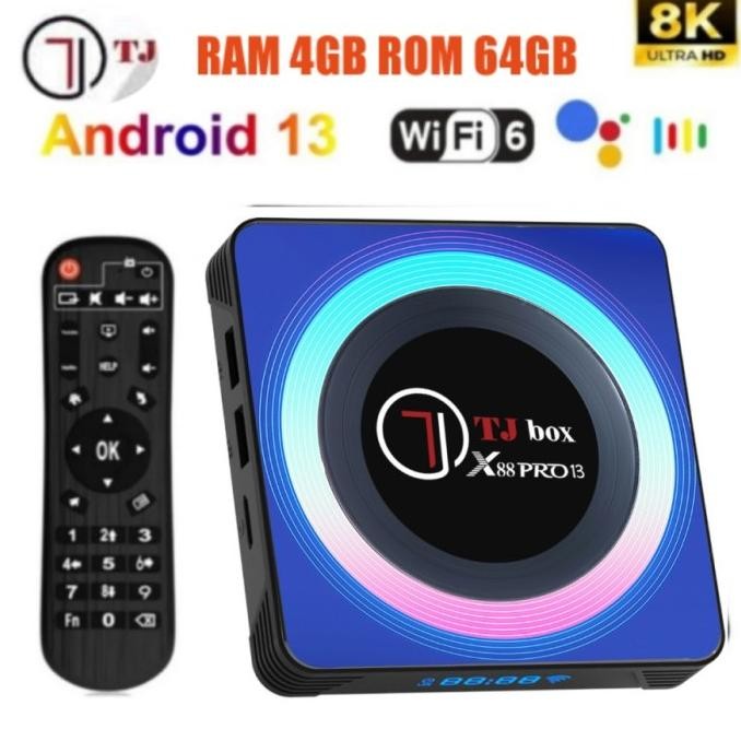 Tv Box Android 13 Tjbox X88 Pro 13 4/32GB Wifi6 Bluetooth Rk3528 8K
