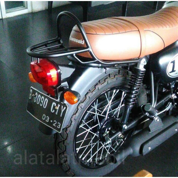 Behel Belakang Kawasaki W175 Hitam Doff/ Hitam Gelap