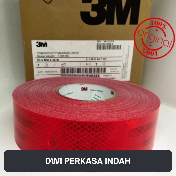 

3M Stiker 983 Conspicuity Marking Red Original Asli 1 Roll 50 Meter