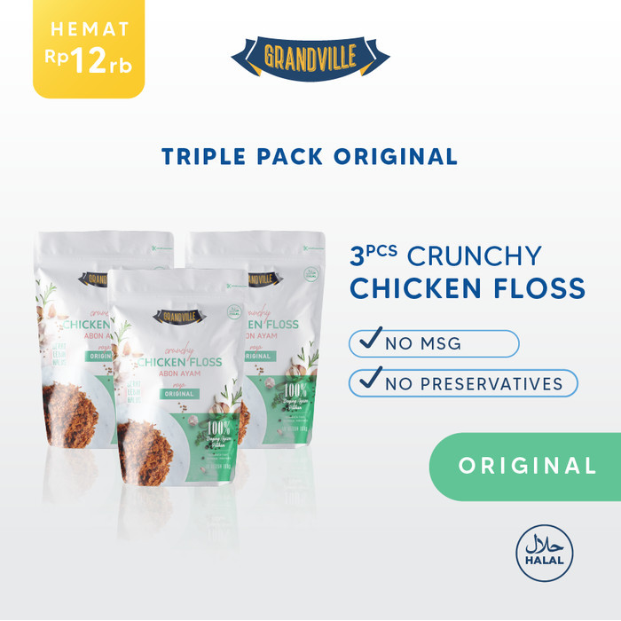 

[PREMIUM] Grandville Abon Ayam Crunchy Triple Pack Original