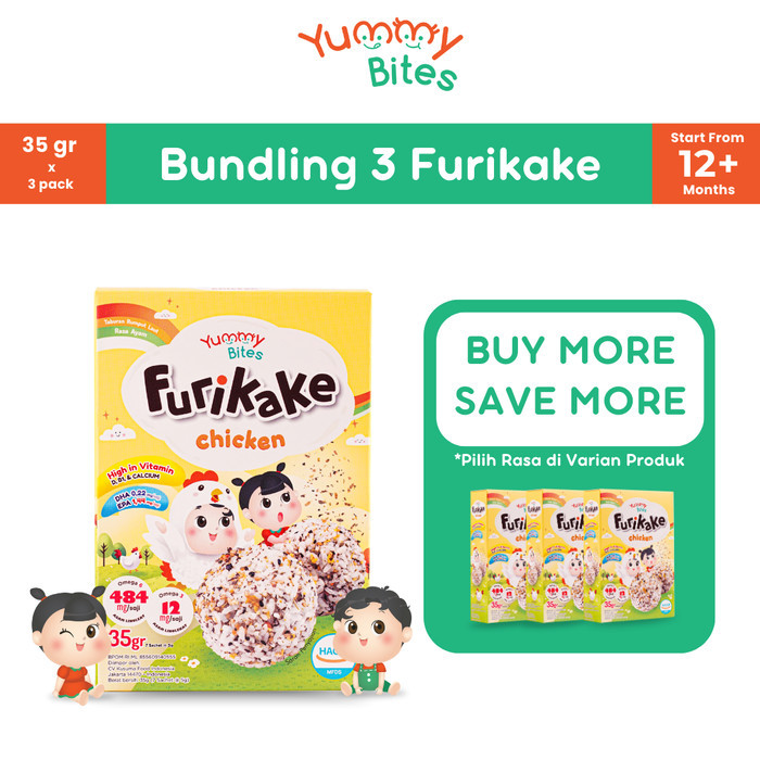 

[BUNDLING 3] Yummy Bites Furikake 35 GR/ Topping Rumput Laut/ Nori Tabur/ MPASI Bayi