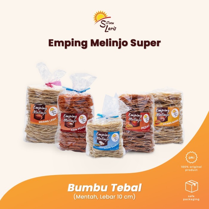 

Emping Melinjo Super (tipis, varian udang manis dan manis pedas)