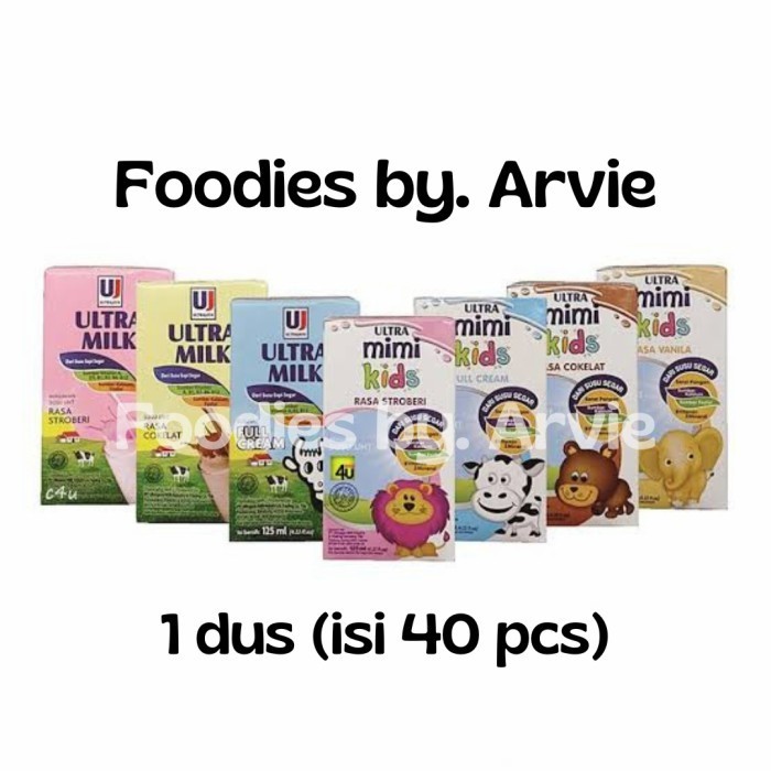 

SUSU ULTRA MILK UHT 125ML / MIMI DUS BISA MIX VARIANT (GROSIR)