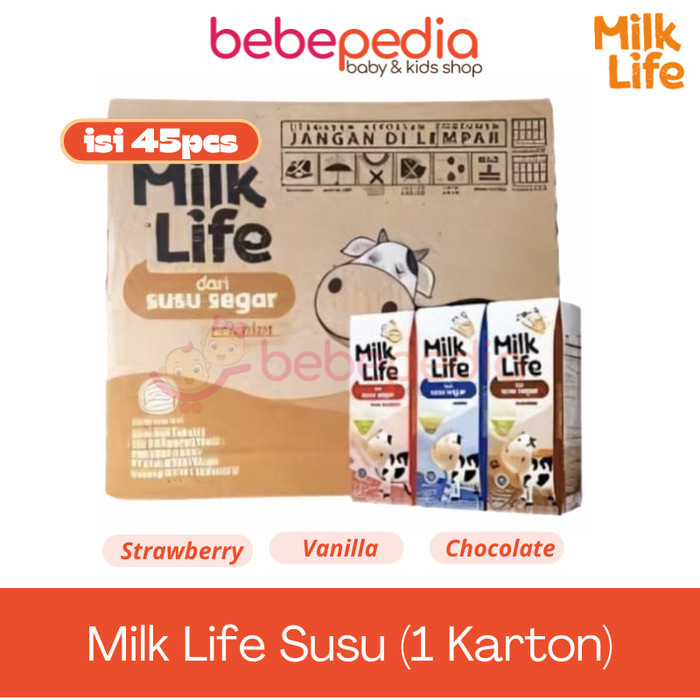 

MILK LIFE / SUSU UHT COKLAT / STRAWBERRY / VANILLA 115ML ( 1DUS ISI 45PCS )