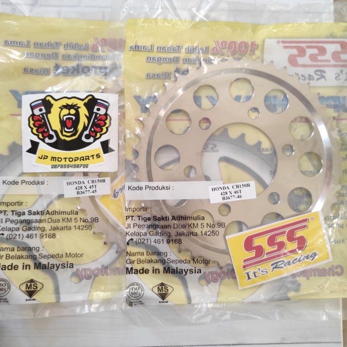 Gear Belakang SSS 428 CB150R CBR150R Facelift (lubang baut 6)