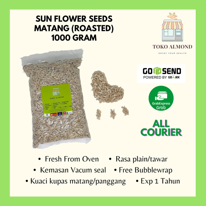 

Sun flower seed roasted 1kg biji bunga matahari kupas