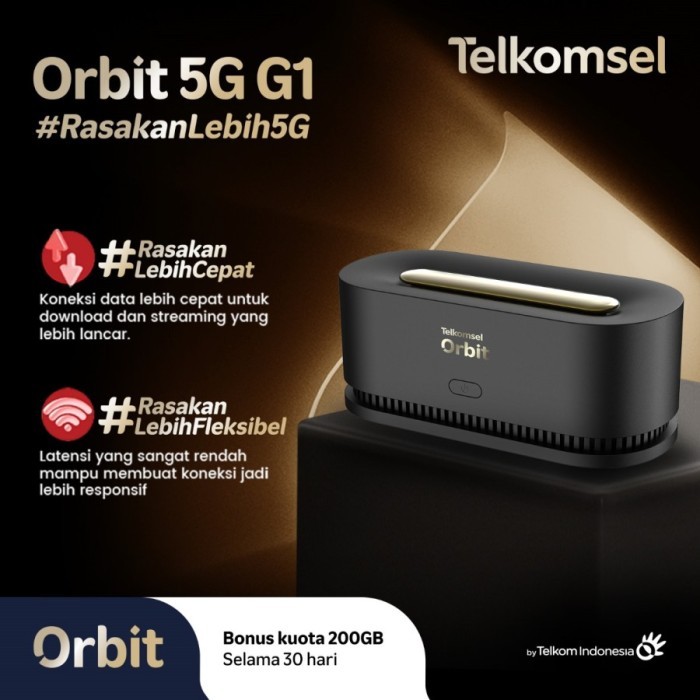 Telkomsel Orbit 5G G1 Modem Wifi 5G & 4GB LTE Free Kuota 200GB