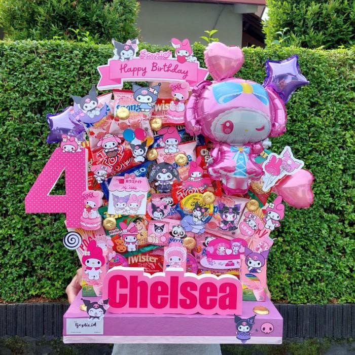 Mading Snack / Tower Snack / High Wall Snack + Balon Foil Birthday Ulang Tahun Anak