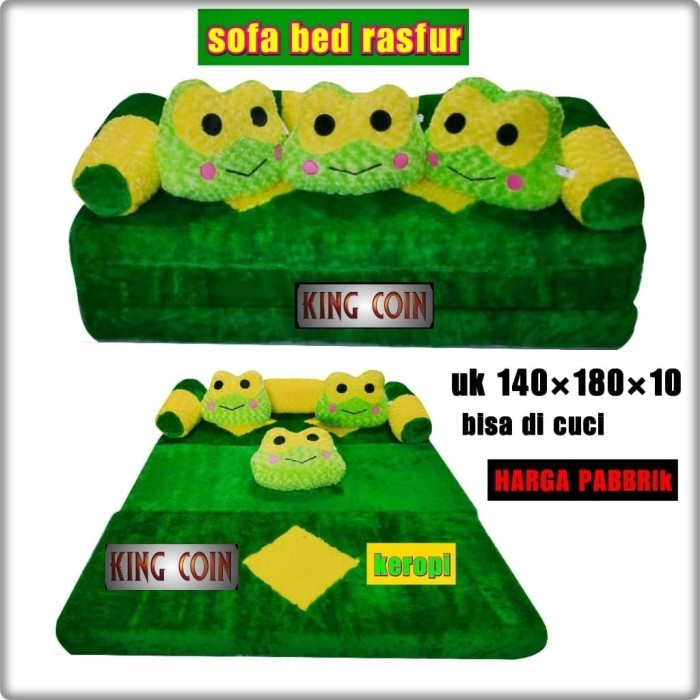 Sofa Lipat Kasur Bulu Rasfur Karakter Anak-Anak