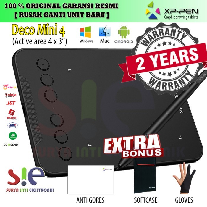 XP PEN DECO MINI 4 NEW - PenTab Murah Garansi Resmi 2 Tahun