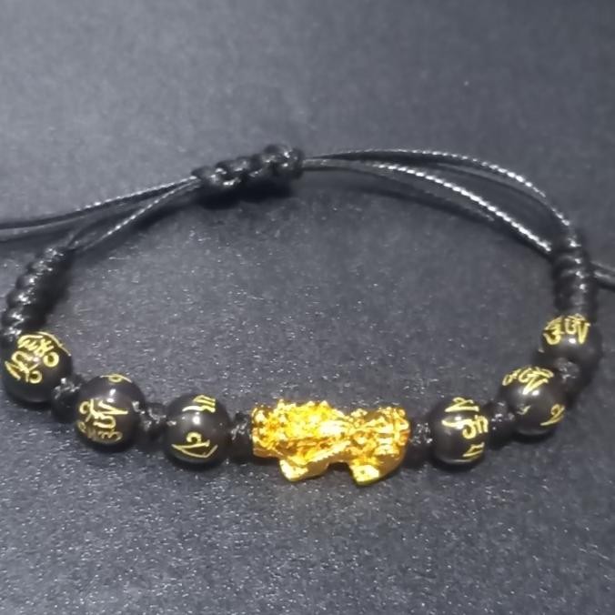 

^^^^^] gelang keberuntungan simbol pixiu karet hitam