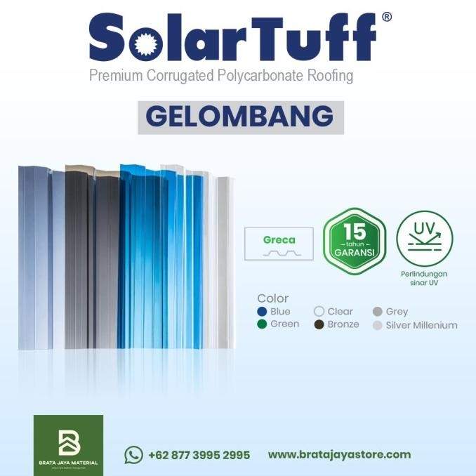 Atap Polycarbonate Solartuff Greca 6mm Gelombang Solar Tuff  2012