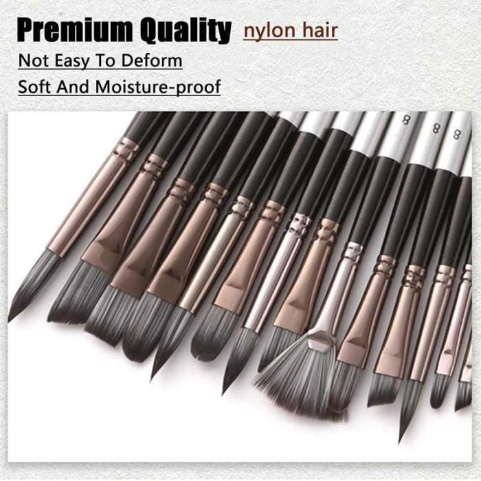 

Set Kuas Lukis Cat Air Minyak Nylon Paint Brush 24 Pcs