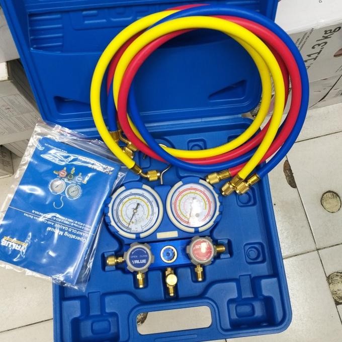 Testing Manifold Ac Merk Value R410 R32 R22 R134 Box Vmg 2 Original Dan Terpercaya