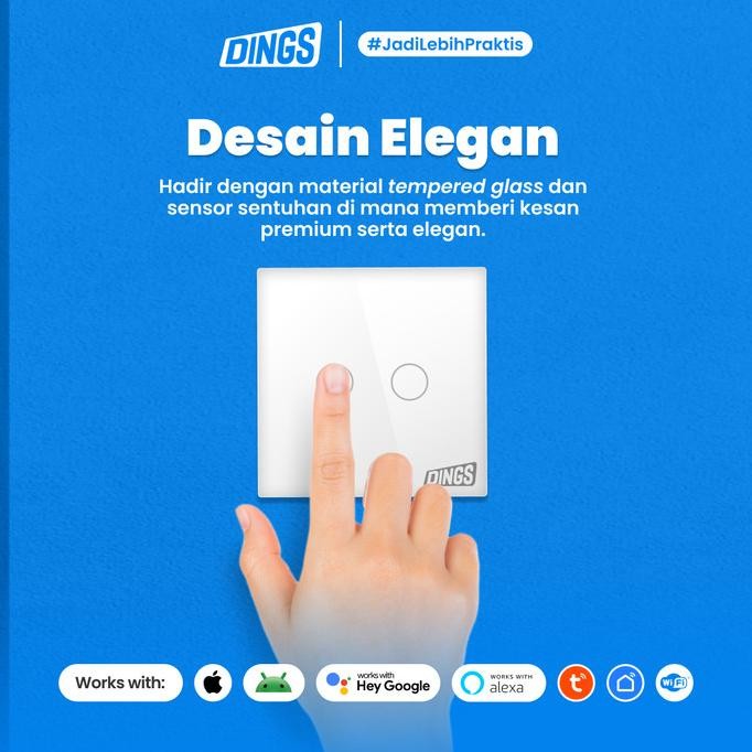 DINGS SMART SWITCH 2 GANG SAKLAR LISTRIK PINTAR SMART HOME