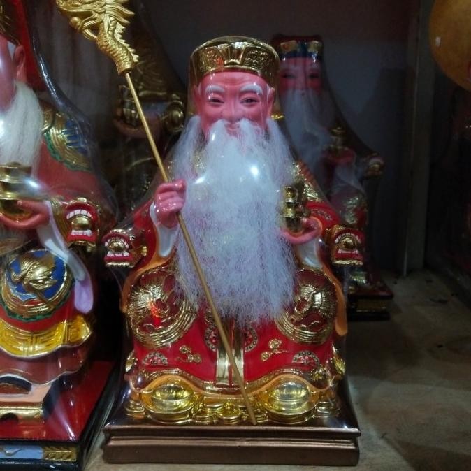 paling diminati] patung dewa bumi tutikong tecukong fiber 10 inch 25 cm emas