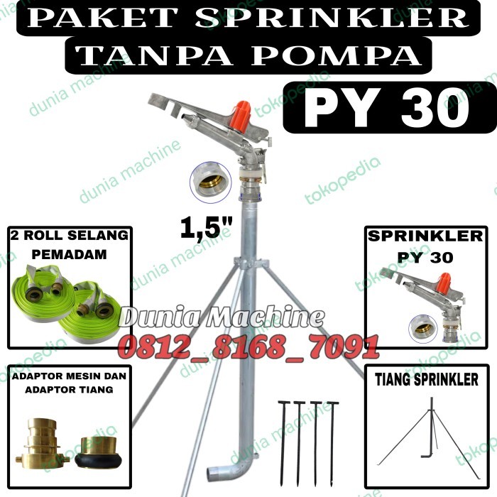 Paling Laris Paket Sprinkler Py 30 Ukuran 1,5 Inch Tanpa Pompa Sprinkler Pertanian