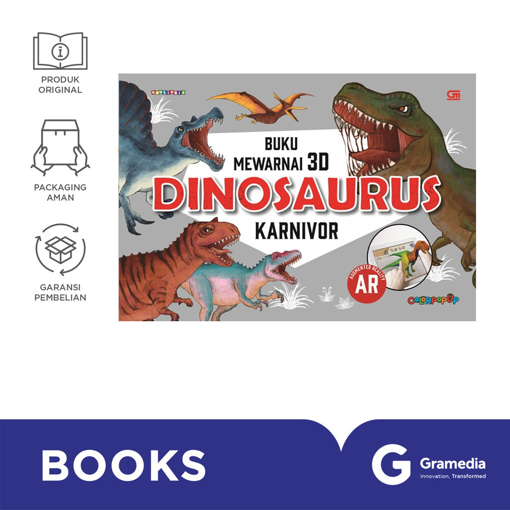 Buku Mewarnai 3D: Dinosaurus: Karnivor