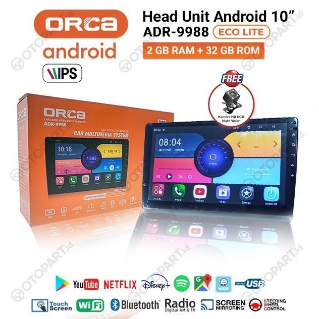 NEW Head Unit TV Android 9 inch ORCA ADR-9988 ECO LITE