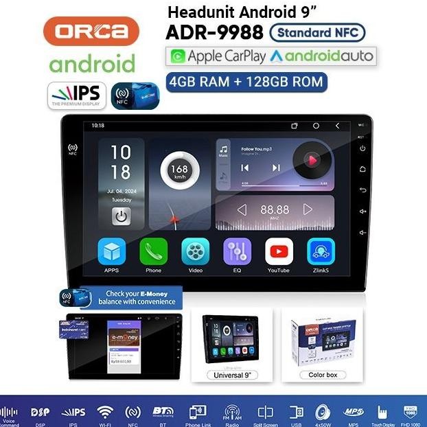 TERMURAH - Head Unit Android ORCA NFC Standard Series ADR-9988
